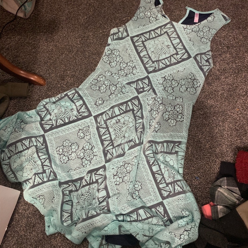 Short floral baby blue dress